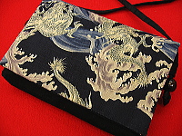 義若オリジナルのポシェット 荒波に龍